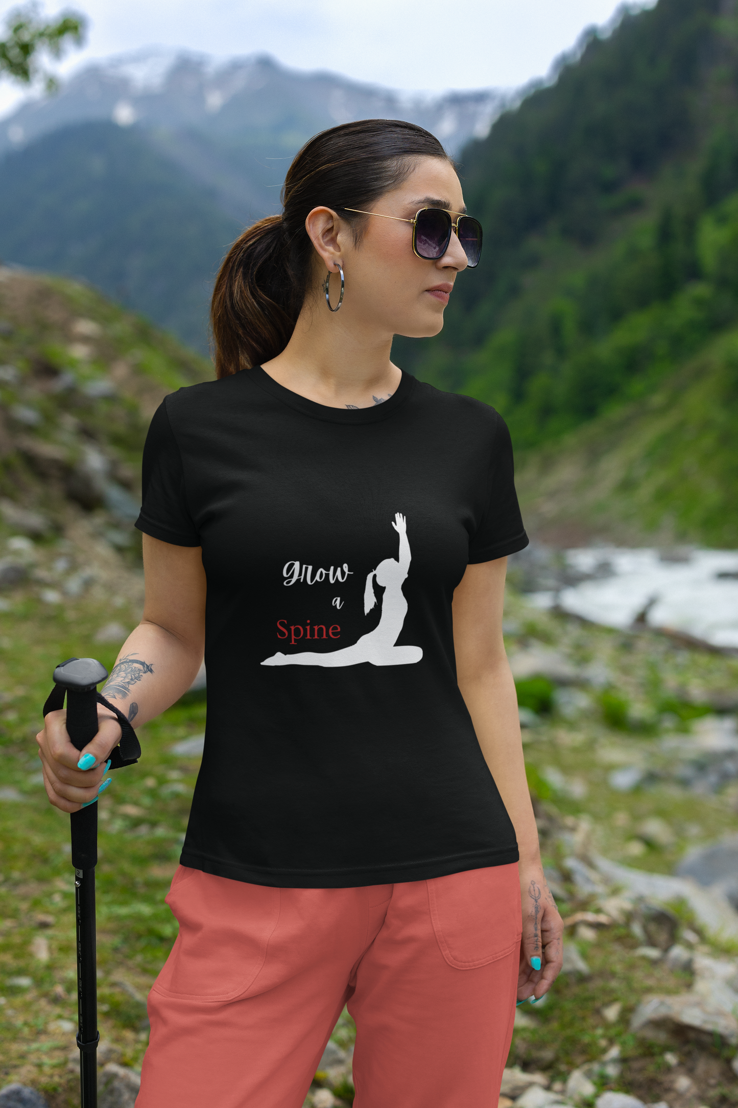 Grow A Spine — Women’s Classic Crew T-Shirt (Black)