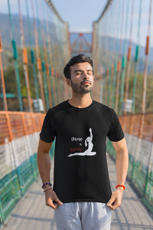 Grow A Spine — Men’s Classic Crew T-Shirt (Black)