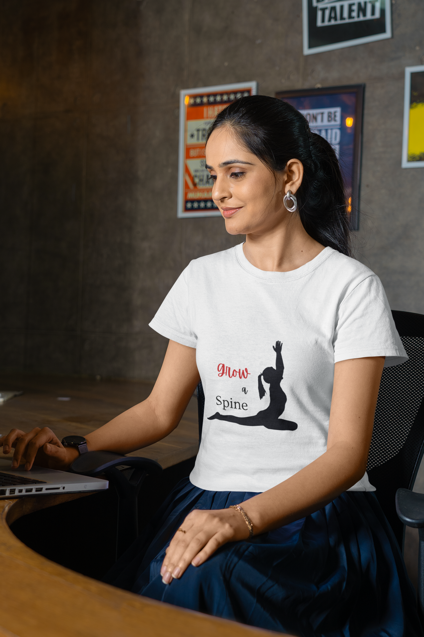 Grow A Spine — Women’s Classic Crew T-Shirt (White)