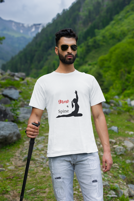 Grow A Spine — Men’s Classic Crew T-Shirt (White)